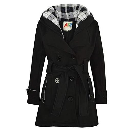 A2Z 4 Kids bambini ragazze parka giacca con cappuccio trincea cappotto moda wool - jacket 007 red & black check 7-8