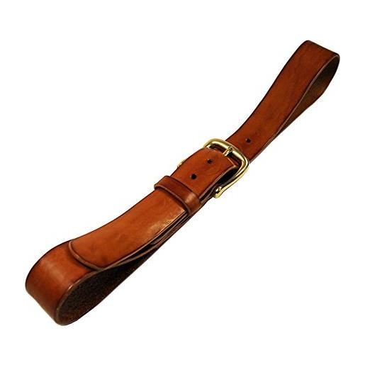 QUOIO by Rough Florence, cintura di cuoio con fibbia di ottone massiccio, girovita 105 = lunghezza totale 120 cm