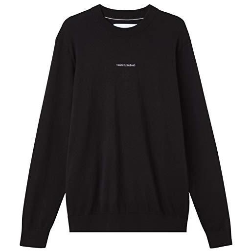 Calvin Klein Jeans maglione girocollo essential pullover, ck black, xl uomo