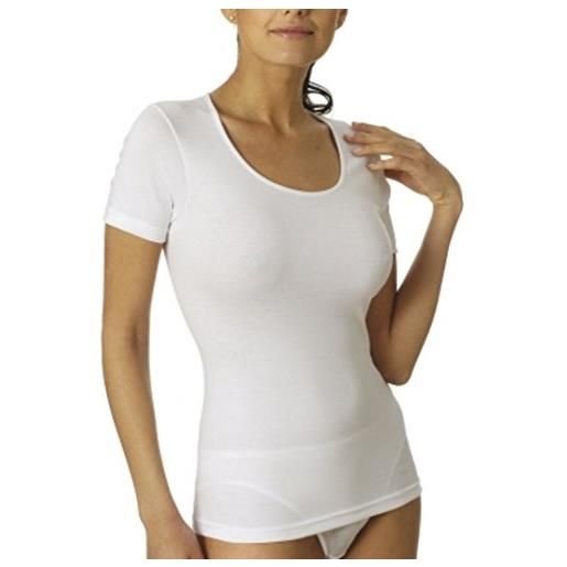 VAJOLET BY SELINA maglietta intima donna esternabile mezza manica cotone elasticizzato mm6271 bianco o nero (3 m it donna, nero)