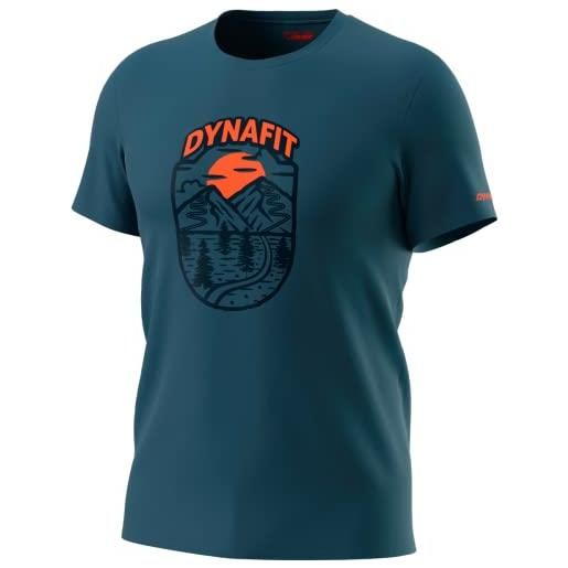 DYNAFIT graphic co s/s tee maglietta, mallard blue/horizon, m uomo