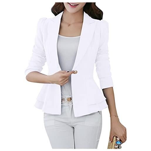 YMING cardigan autunnale da donna business office blazer semplice elegante business office blazer viola chiaro xxl