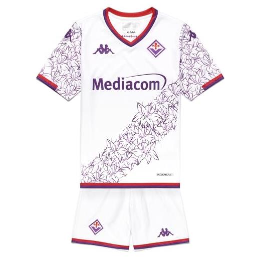 Kappa completo bambino away 2a maglia gara fiorentina 2023/24 personalizzabile con nomi e numeri castrovilli gonzalez biraghi dodo jovic (6 anni)