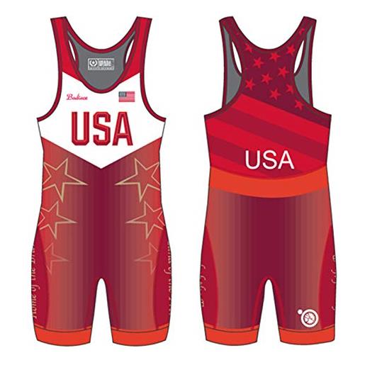 ruguo wrestling singlet body da uomo, mens body sospensorio in rete usa team wrestling singlet american man weight lifting tights wresting gear customizable suit (color: red, size: 4xl)