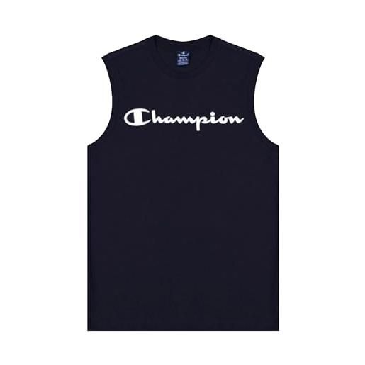 Champion legacy american classics logo s/l canottiera sportiva, uomo , blu marino, xxl
