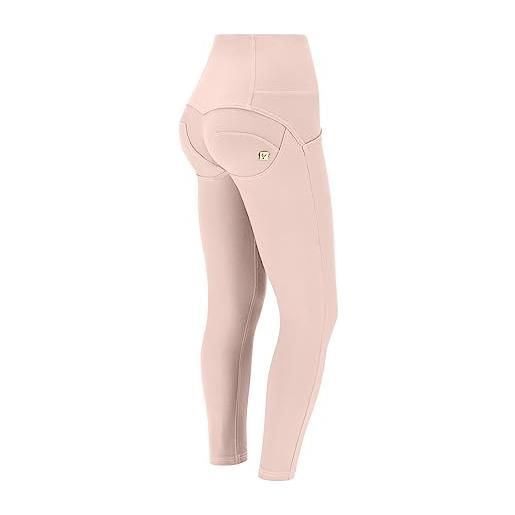 FREDDY - pantaloni push up wr. Up® 7/8 vita alta jersey drill ecologico, rosa, medium