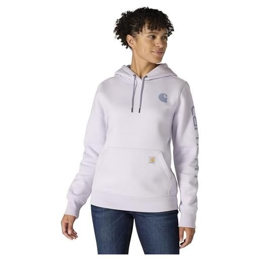 Carhartt felpa grafica da donna con maniche con logo di peso medio, pietra verde, m