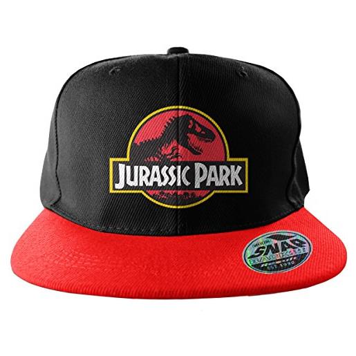 Jurassic Park licenza ufficiale baseball adjustable size snapback cap (nero/rosso)