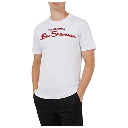 Ben Sherman signature flock tee t-shirt e polo uomo wei, bianco, xxl