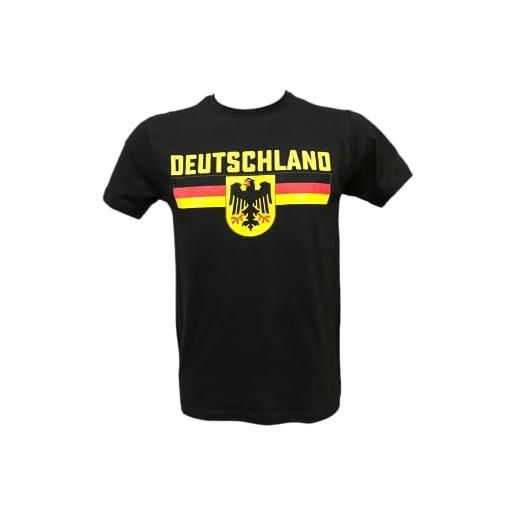 Generico t-shirt maglia nera germania deutschland per veri tifosi tedeschi coppa del mondo 2023, stampata direttamente su tessuto taglie da uomo (l)