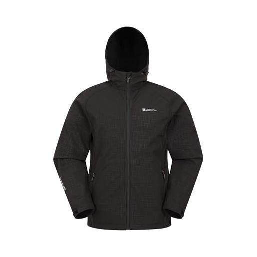 Mountain Warehouse exodus giacca softshell da uomo leggera per trekking, giacca idrorepellente isolante per escursioni sportiva, giacca antivento da montagna da uomo blu m
