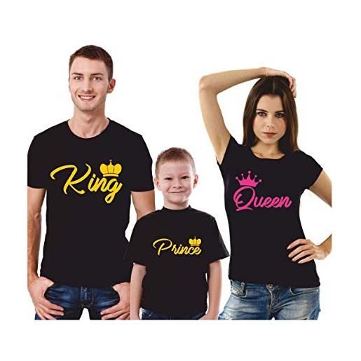 bubbleshirt t-shirt famiglia tris king prince queen - festa del papa' - festa della mamma - magliette famiglia