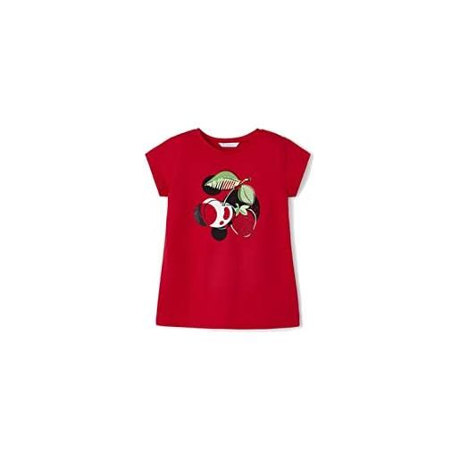 Mayoral maglietta manica corta bambina - diversi colori - rosa - pesca - lima - rossa - abbigliamento bambina da 2 anni a 9 anni - abbigliamento regalo per vestire - cotone sostenibile, rosso, 4 anni