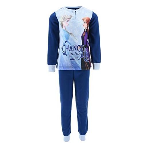 Disney pigiama frozen invernale elsa maniche lunghe bambina in pile bimba 5958