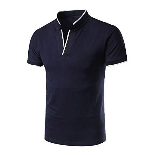Xmiral t-shirt polo uomo camicia polo a maniche corte da uomo colletto alla moda casual (xl, 1grigio)