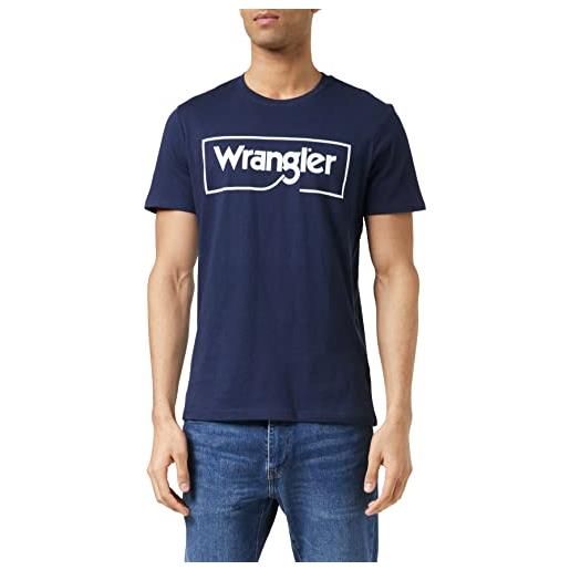 Wrangler frame logo tee camicia, white, x-large uomini