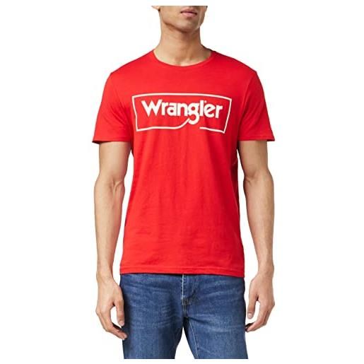 Wrangler frame logo tee camicia, red, x-large uomini