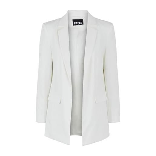 PIECES pcbozzy ls loose blazer noos bc blazer, bianco (cloud dancer), xs donna