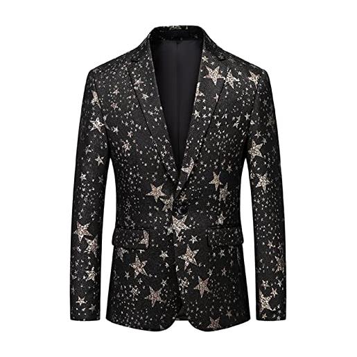 GTSFTJ uomini suit party coat casual slim fit giacche pulsanti suit star print pittura blazers, 209, 6xl