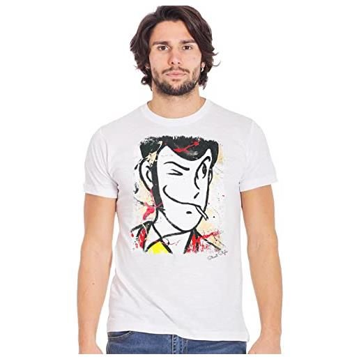 Generico lupin-art. Color 2075-19 t-shirt urban men uomo 100% cotone fiammato bs (as6, alpha, x_l, regular, regular, white, xl)