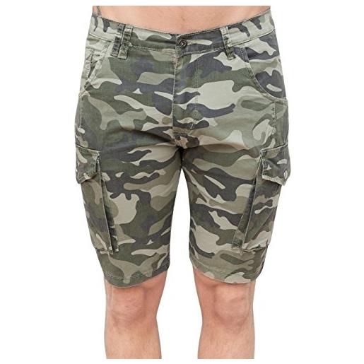 Evoga pantaloni corti uomo cargo militare shorts bermuda pantaloncino mimetico (50)
