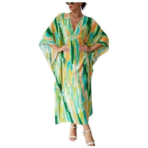 LikeJump vestito donna caftano kimono homewear abito beach maxi dress costume da bagno tops