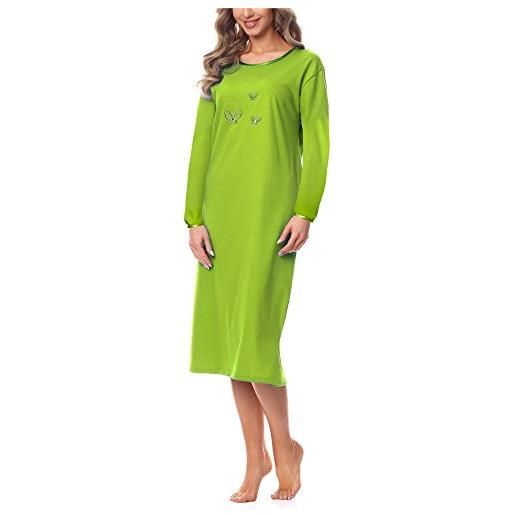 Merry Style camicia da notte manica lunga donna 91lw1 (verde (manica lunga), l)