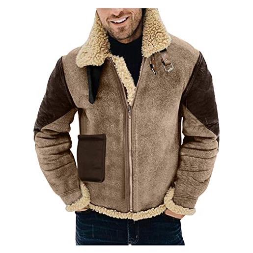 Kobilee cappotto uomo invernale lana antivento in pile zip giubbotto fodera impermeabile caldo elegante parka cappotto lungo con cappuccio vintage giacca invernale moto giubbino