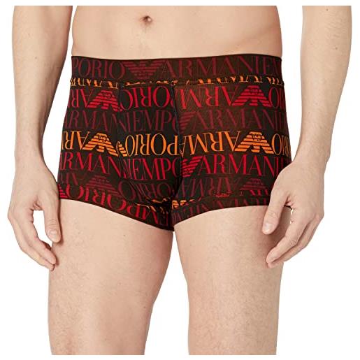 Emporio Armani underwear trunk logo mix, boxer uomo, multicolore (ea blac/amaran/ocher), m