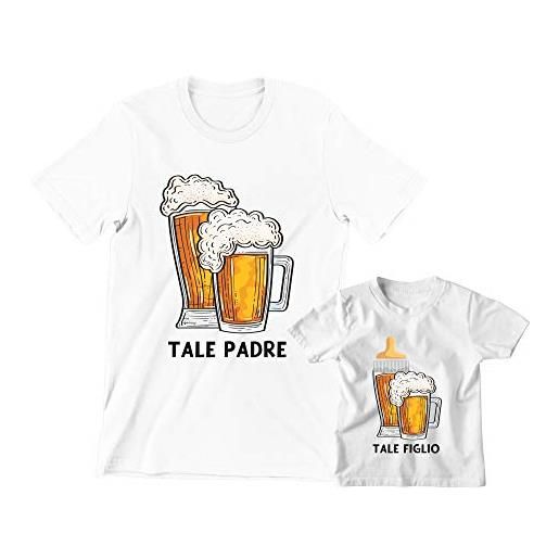 Incidiamo coppia t-shirt magliette padre figlio regalo festa del papà idea regalo papà neonato divertenti birra tale padre tale figlio