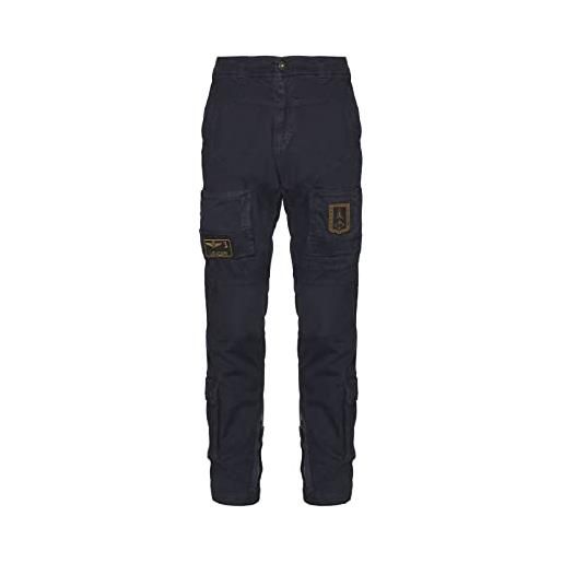 Aeronautica Militare pantalone anti-g pa939ct83, uomo, pantaloni cargo (small, 08312 blue black)