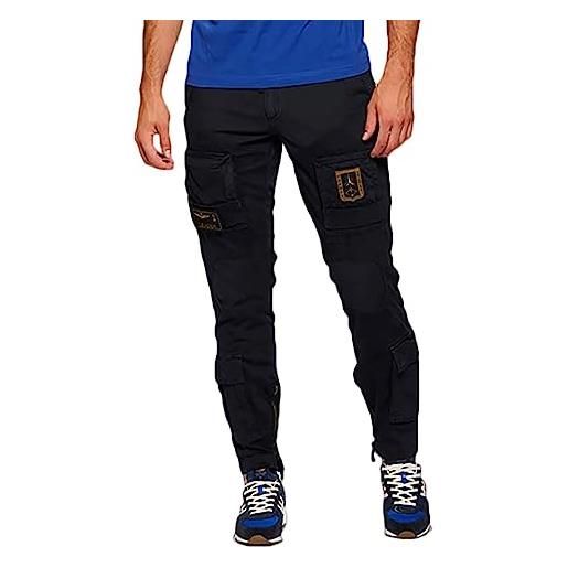Aeronautica Militare pantalone anti-g pa939ct83, uomo, pantaloni cargo (as6, alpha, xx_l, regular, regular, 34300 jet black, xxl)