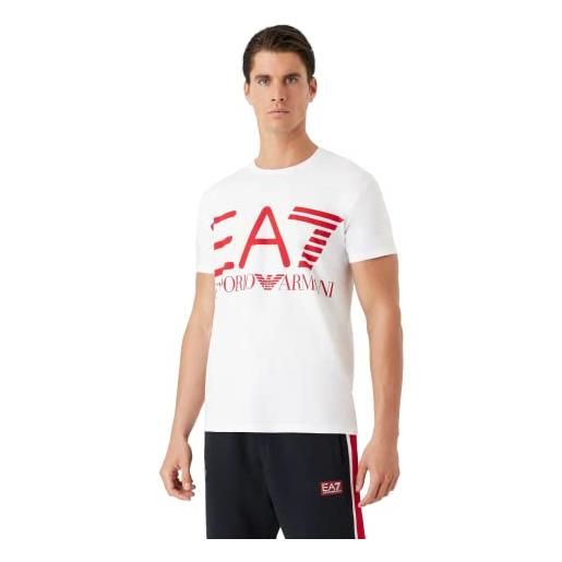 Emporio Armani t-shirt rossa ea7 olimpia milano (retro con maxi logo) s