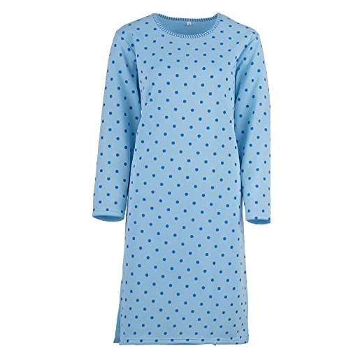 Lucky camicia da notte da donna termicamente ruvida a pois invernali, taglia m, l, xl, xxl, azzurro, m