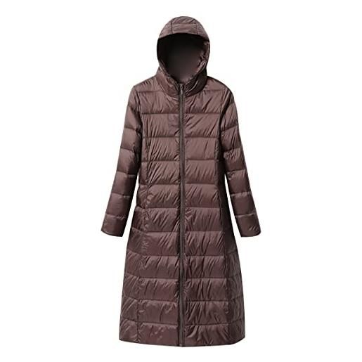 Piumino Lungo Invernale Donna Maxi – Imbottito Con Cappuccio, Trapuntato, Caldo, Tasche, Taglie M-3XL
