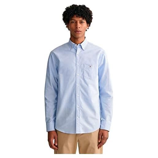 GANT reg oxford shirt bd, camicia uomo, blu ( capri blue ), l