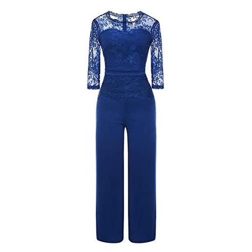 XINGENG jumpsuit donna eleganti da cerimonia pizzo pantaloni gamba larga ragazza estate monopezzi e tutine one. Piece tuta jumpsuit sera festa abito lunghe vacanza sexy (nero, m)