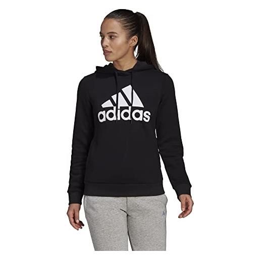 adidas women's standard essentials hoodie, black/white, medium