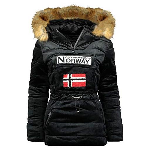 Geographical Norway, parka passamontagna da donna con cappuccio, modello bresilian lady (nero, l)