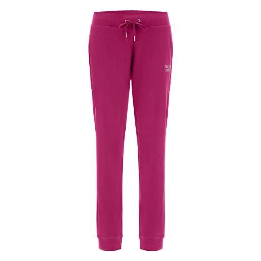 FREDDY - pantaloni sportivi 7/8 interlock con piccola stampa oro chiaro, donna, nero, medium