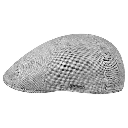 Stetson coppola texas just linen donna/uomo - made in the eu berretto estivo lino cappello piatto con visiera, fodera estate primavera/estate - xxl (62-63 cm) azzurro