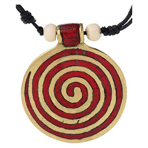 HEMAD/Billy Held hemad bracciale vichingo medievale con pendente 6 cm - ottone - spirale - rosso
