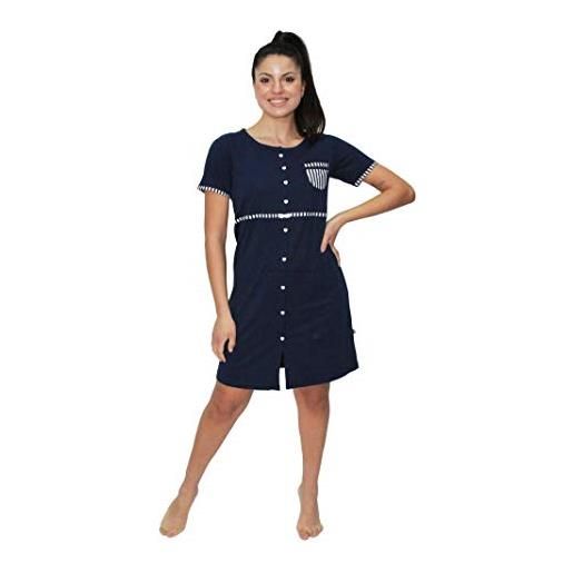 LVB lovable camicia da notte donna mezza manica in cotone blu navy - l0b7d (s)