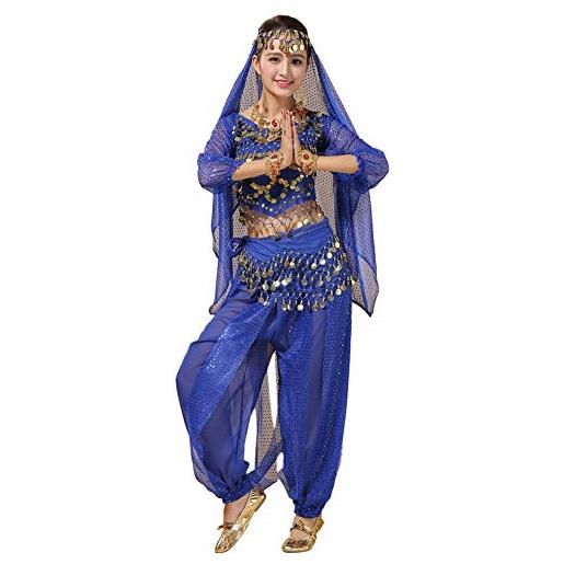 keepmore danza del ventre outfits per donne, bollywood indiano arabo carnevale danza performance paillettes costume