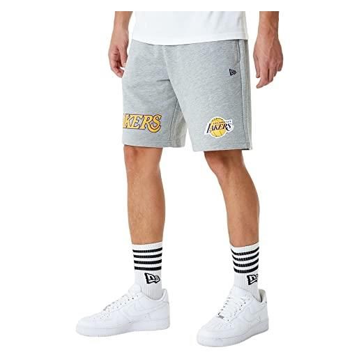 New Era nba team logo shorts loslak hgragd pantaloncini corti, grigio medio, xl uomo