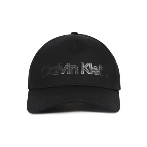 Calvin Klein leather lettering bb cap k50k509661 cappello, nero (ck black), os uomo