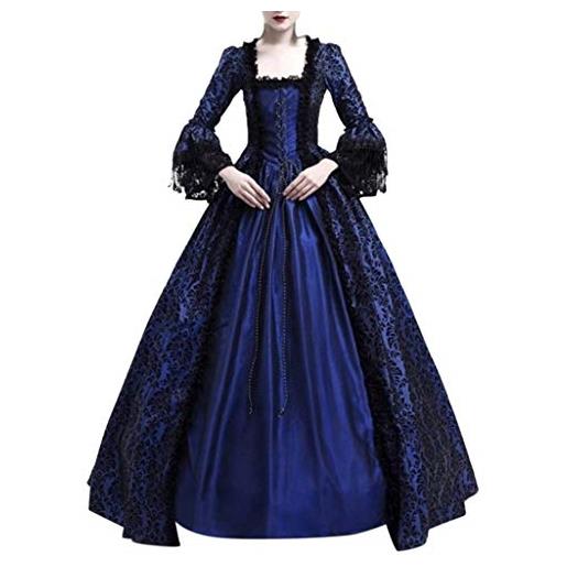 Kobilee Vestiti Carnevale Donna Elegante Palazzo Steampunk Vestito Gotico  Cocktail Abito Lungo Sera Cerimonia Vintage Curvy Costume Carnevale Taglie