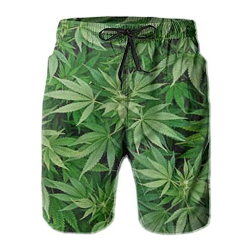 501 uomo pantaloncini da mare erbaccia foglia di marijuana boxer da bagno calzoncini resistenti bagno shorts estate costume surf pantaloncini leisure tronchi da surf l