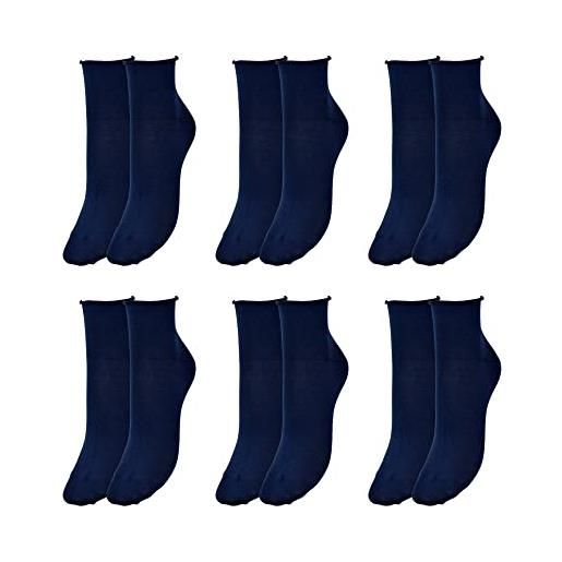 Intocco 6 e 12 paia - calzini freschi estivi in cotone filo di scozia - uomo e donna - multicolore - traspiranti - non stringono (35/41, mix emma)