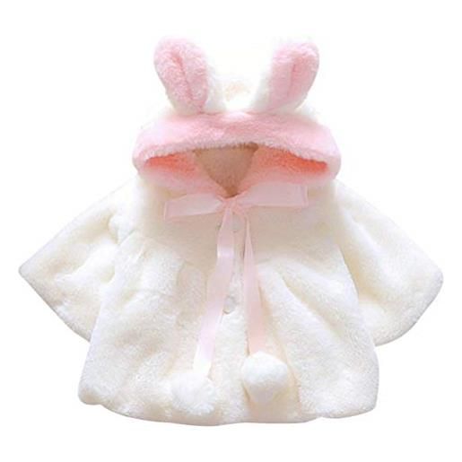ShangSRS giacche bambino invernali giacca del mantello del cappotto di inverno della neonata giubbotto vestiti caldi spessi felpa maniche lunghe (bianca, 12-18 mesi)